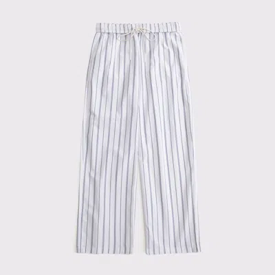 Abercrombie & Fitch Poplin Wide Leg Pull-on Pant In White