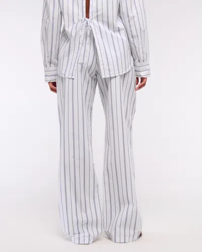 Abercrombie & Fitch Poplin Wide Leg Pull-on Pant In White