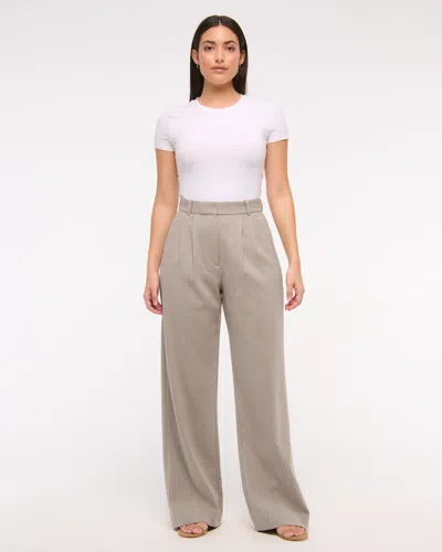 Abercrombie & Fitch Curve Love A&f Sloane Tailored Wide Leg Pant In Multi