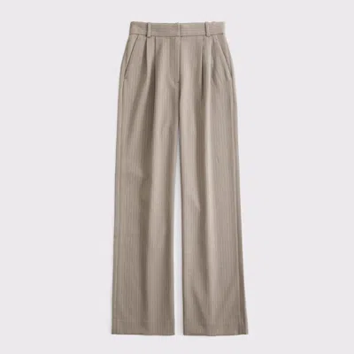 Abercrombie & Fitch Curve Love A&f Sloane Tailored Wide Leg Pant In Multi
