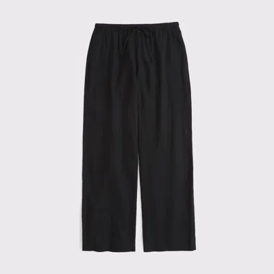 Abercrombie & Fitch Linen-blend Pull-on Pant In Black