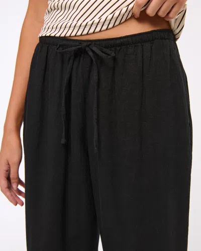 Abercrombie & Fitch Linen-blend Pull-on Pant In Black