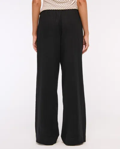Abercrombie & Fitch Linen-blend Pull-on Pant In Black