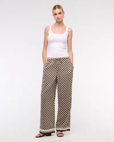 Abercrombie & Fitch Drapey Wide Leg Pull-on Pant In Brown