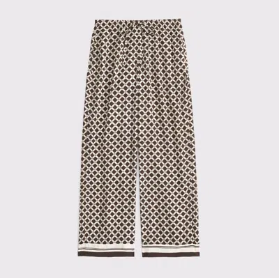 Abercrombie & Fitch Drapey Wide Leg Pull-on Pant In Brown