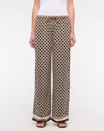 Abercrombie & Fitch Drapey Wide Leg Pull-on Pant In Brown