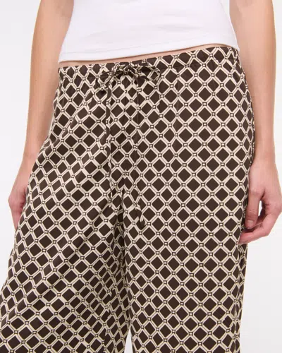 Abercrombie & Fitch Drapey Wide Leg Pull-on Pant In Brown