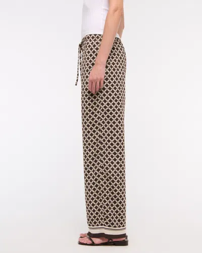 Abercrombie & Fitch Drapey Wide Leg Pull-on Pant In Brown