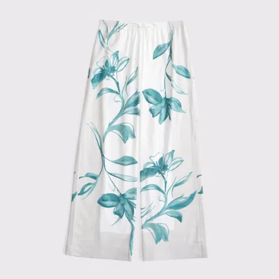 Abercrombie & Fitch Drapey Wide Leg Pull-on Pant In White