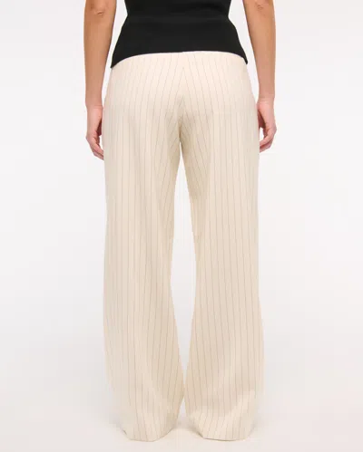Abercrombie & Fitch Curve Love A&f Sloane Low Rise Tailored Wide Leg Pant In Neutral