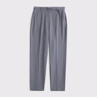 Abercrombie & Fitch Curve Love High Rise Belted Ankle Straight Pant In Gray