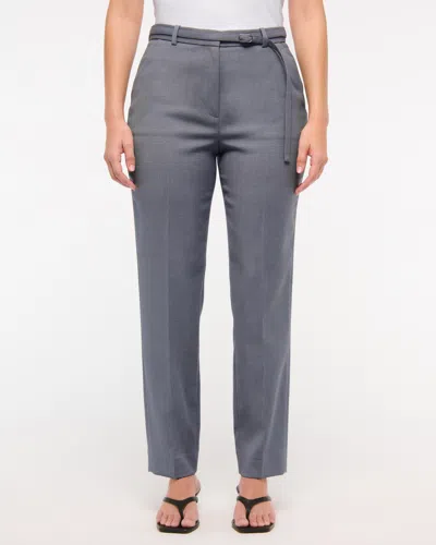 Abercrombie & Fitch Curve Love High Rise Belted Ankle Straight Pant In Gray