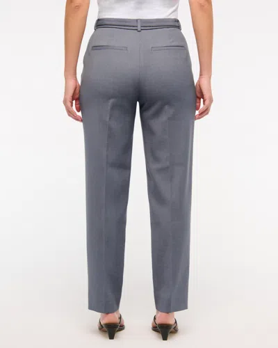 Abercrombie & Fitch Curve Love High Rise Belted Ankle Straight Pant In Gray