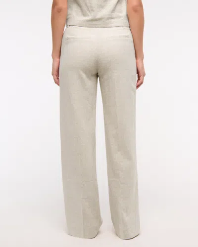 Abercrombie & Fitch Tailored Linen-blend Wide Leg Pant In Neutral