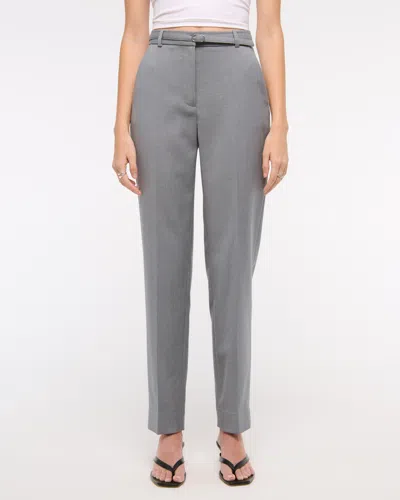 Abercrombie & Fitch High Rise Belted Ankle Straight Pant In Gray