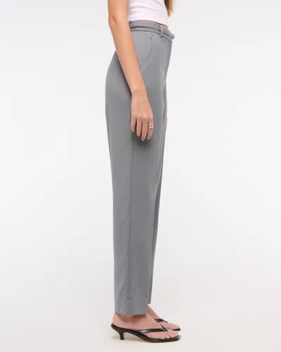 Abercrombie & Fitch High Rise Belted Ankle Straight Pant In Gray