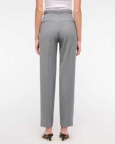 Abercrombie & Fitch High Rise Belted Ankle Straight Pant In Gray