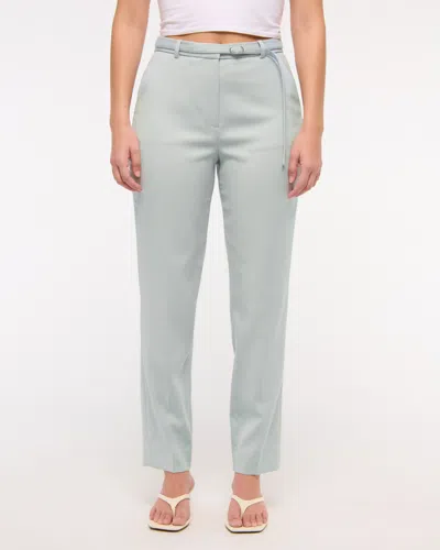 Abercrombie & Fitch Curve Love High Rise Belted Ankle Straight Pant In Gray