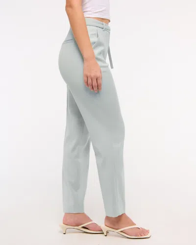 Abercrombie & Fitch Curve Love High Rise Belted Ankle Straight Pant In Gray