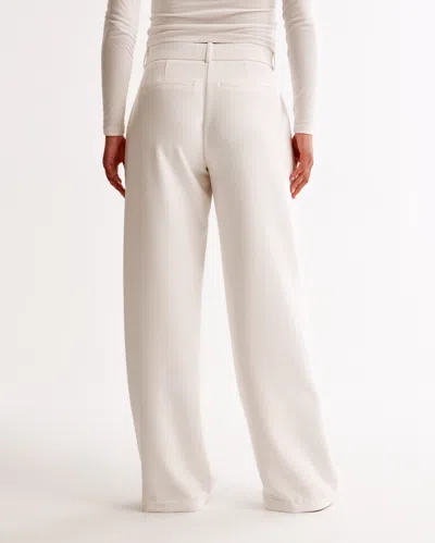 Abercrombie & Fitch Curve Love A&f Sloane Low Rise Tailored Wide Leg Pant In Yellow