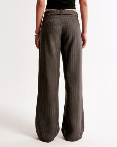Abercrombie & Fitch A&f Sloane Low Rise Tailored Wide Leg Pant In Brown