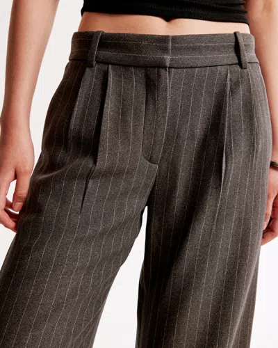 Abercrombie & Fitch A&f Sloane Low Rise Tailored Wide Leg Pant In Brown