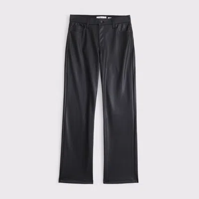 Abercrombie & Fitch Vegan Leather Low Rise Baggy Pant In Black
