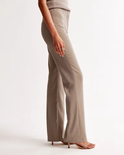 Abercrombie & Fitch High Rise Slim Boot Trouser In Brown