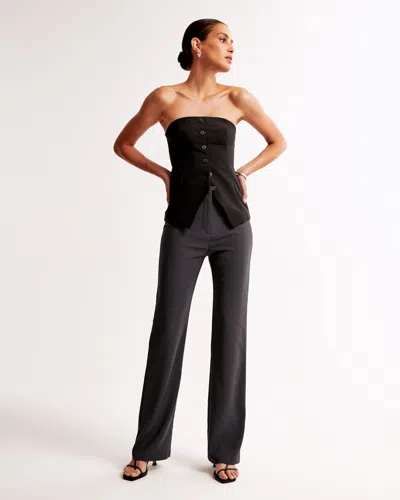 Abercrombie & Fitch High Rise Slim Boot Trouser In Brown