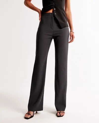 Abercrombie & Fitch High Rise Slim Boot Trouser In Brown