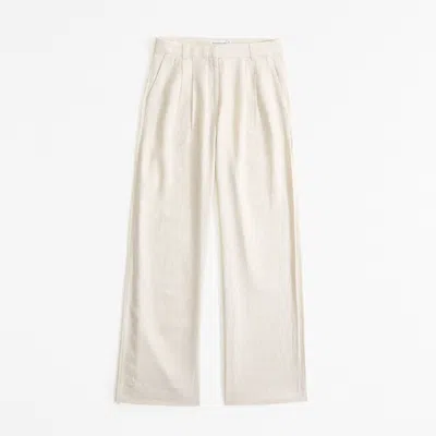 Abercrombie & Fitch A&f Sloane Low Rise Tailored Linen-blend Pant In Sand