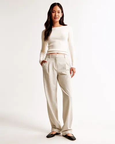 Abercrombie & Fitch A&f Quinn Tailored Straight Pant In Neutral