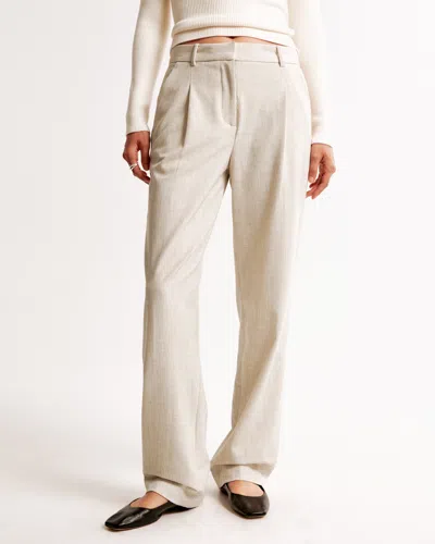 Abercrombie & Fitch A&f Quinn Tailored Straight Pant In Neutral
