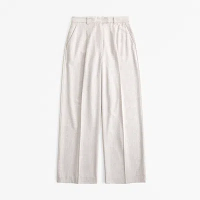 Abercrombie & Fitch Curve Love A&f Harper Tailored Ultra Wide Leg Pant In Neutral