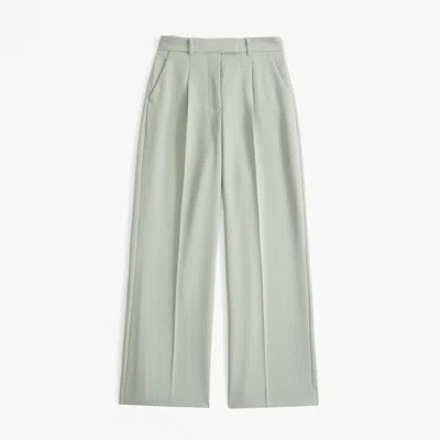 Abercrombie & Fitch A&f Harper Tailored Ultra Wide Leg Pant In Green