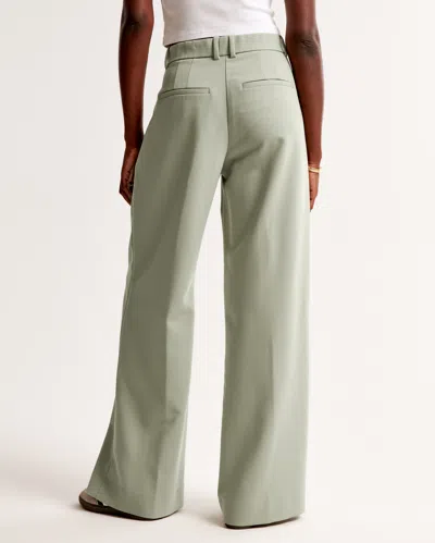 Abercrombie & Fitch A&f Harper Tailored Ultra Wide Leg Pant In Green
