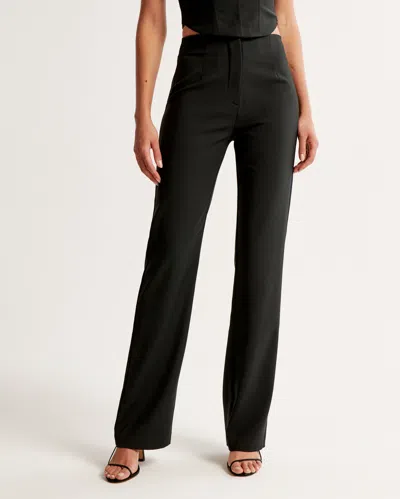 Abercrombie & Fitch High Rise Slim Boot Trouser In Black