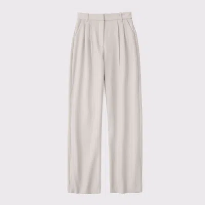 Abercrombie & Fitch Curve Love A&f Sloane Tailored Wide Leg Pant In Neutral