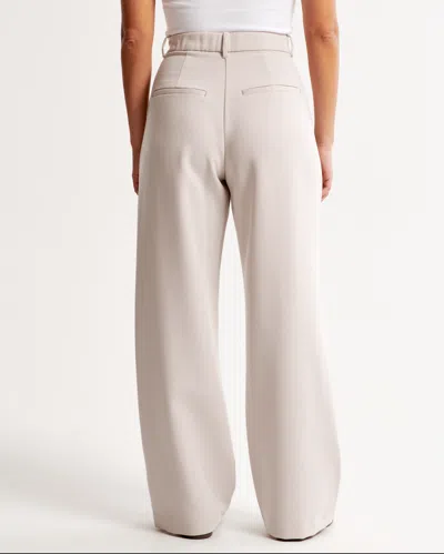 Abercrombie & Fitch Curve Love A&f Sloane Tailored Wide Leg Pant In Neutral