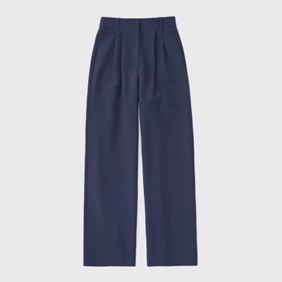 Abercrombie & Fitch A&f Sloane Tailored Wide Leg Pant In Blue