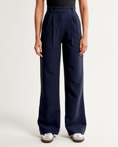 Abercrombie & Fitch A&f Sloane Tailored Wide Leg Pant In Blue