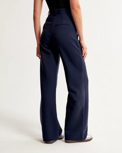 Abercrombie & Fitch A&f Sloane Tailored Wide Leg Pant In Blue