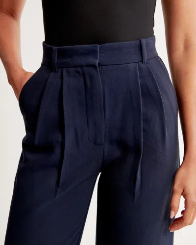 Abercrombie & Fitch A&f Sloane Tailored Wide Leg Pant In Blue