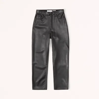 Abercrombie & Fitch Vegan Leather Ankle Straight Pant In Black
