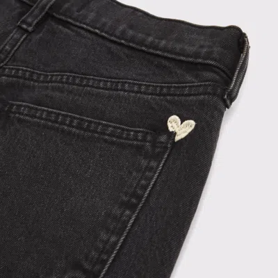 Abercrombie & Fitch Curve Love High Rise 90s Relaxed Heart Embroidered Jean In Black