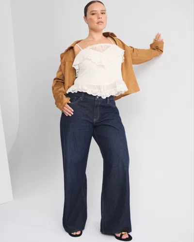 Abercrombie & Fitch Curve Love Low Rise Ultra Loose Jean In Blue