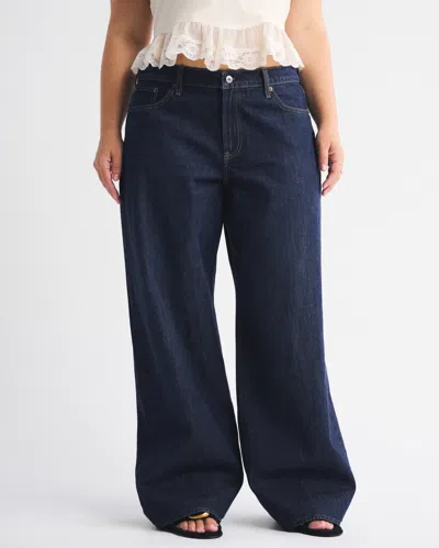 Abercrombie & Fitch Curve Love Low Rise Ultra Loose Jean In Blue