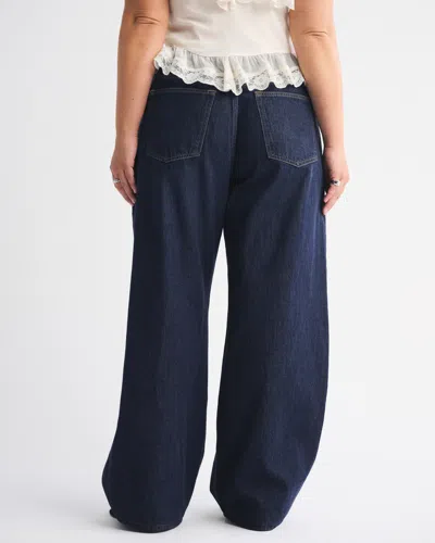 Abercrombie & Fitch Curve Love Low Rise Ultra Loose Jean In Blue