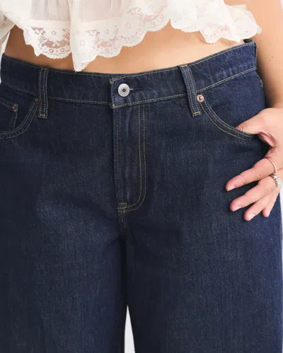 Abercrombie & Fitch Curve Love Low Rise Ultra Loose Jean In Blue