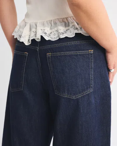 Abercrombie & Fitch Curve Love Low Rise Ultra Loose Jean In Blue